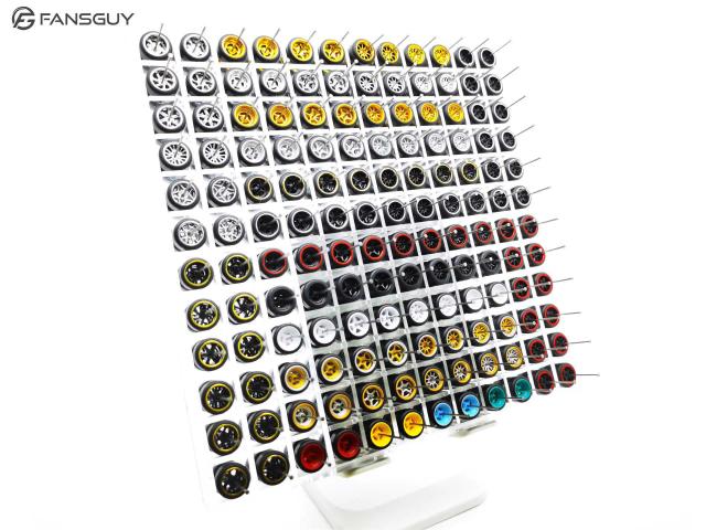 FANSGUY 72Set 11mm Rodas de Liga 1/64 Pneus de Borracha Preta
