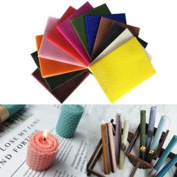Material para fazer velas, Folha de cera de abelha, DIY artesanal, Rolo favo de mel, 15x20cm, 12pcs - Image 2