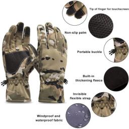 Inverno camuflagem luvas de caça quente antiderrapante luvas de pesca tela sensível ao toque à prova dwaterproof água esqui luvas de acampamento luvas de roupas - Image 5