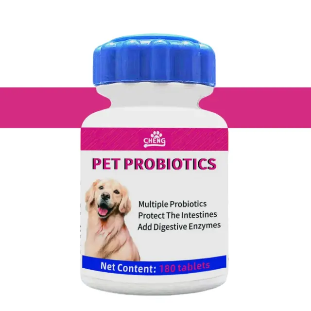 Suplementos Probióticos para Cães e Gatos: Equilíbrio da Flora Intestinal e Aumento da Imunidade em 180 Comprimidos
