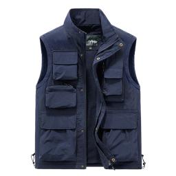 Colete de carga masculino ao ar livre multi-bolso moda colete respirável casaco cada moda bonito masculino usar casaco de alta qualidade - Image 5