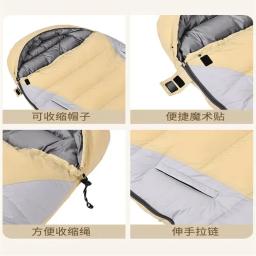 Saco de dormir para adultos, extra grande, ultra leve, portátil, ao ar livre, camping, casais,-30 ℃, inverno - Image 3