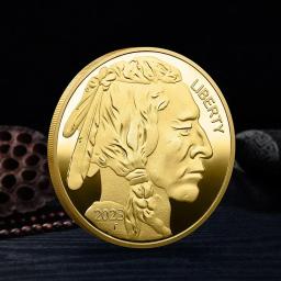 Moedas comemorativas nativas americanas, búfalo indiano americano dourado, medalha de vários anos, 2019-2024 - Image 3