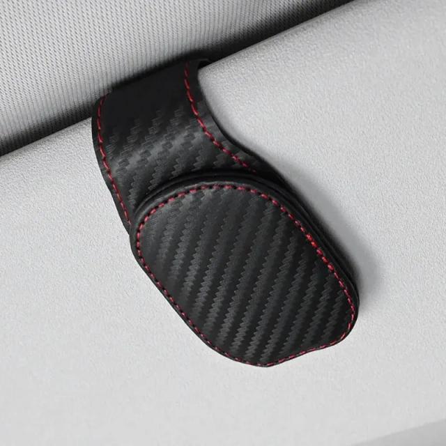 Mimilon Suporte Óculos Couro PU Magnético Universal Car Sun Visor 1 Unidade