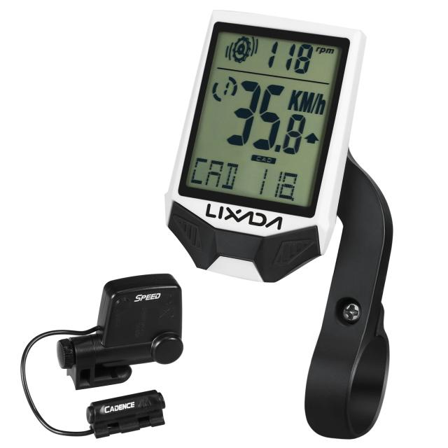 Computador de Ciclismo Sem Fio Lixada com Tela LCD, Função Rainproof e Retroiluminação, Inclui Medidor de Cadência e Recursos Multifuncionais