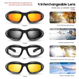 Óculos polarizados táticos, óculos de sol com 4 lentes, kit de 4 lentes para esportes ao ar livre, motocicleta, caminhada, pesca, caça - Image 3
