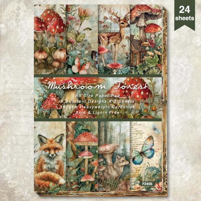 Pacote de Papel Scrapbook Vintage para DIY - 24 Folhas A5 160g Perfeito para Scrapbooking e Artesanato