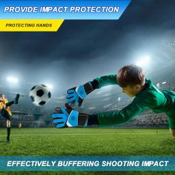 Crianças luvas de goleiro de futebol 5/6/7 tamanho crianças luvas de goleiro de futebol anti-deslizamento juventude esportes luvas de proteção de dedo completo - Image 3