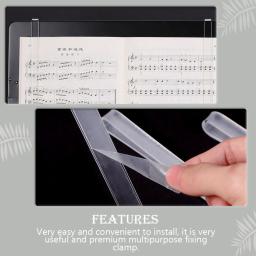 5 pares de piano livro titular clipe música página suporte acrílico canto pontuação de 10 peças (pj1226 clipe) clipes estante claro - Image 3