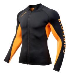 Oulylan-Fato molhado neoprene manga comprida para homens, jaqueta wetsuit, camisa térmica de 2mm, roupas de mergulho, mergulho, pesca submarina, 2021 - Image 2