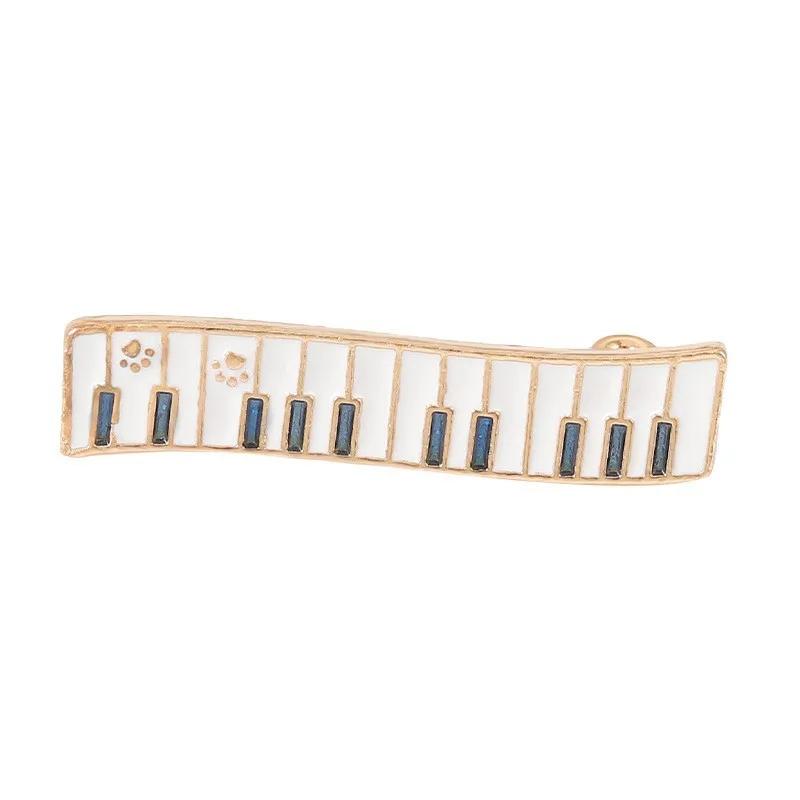 Pinos de esmalte para instrumentos musicais Gravação personalizada Fones de ouvido para piano Broches de guitarra Crachás de lapela Presente para amantes de música - Image 1