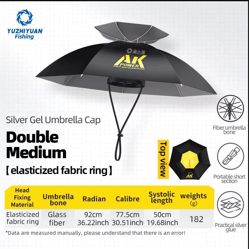 Chapéu guarda-chuva dobrável ajustável, boné de chuva solar, proteção UV UPF 50+, guarda-chuvas grandes mãos livres, chapéu à prova d'água para pesca - Image 1