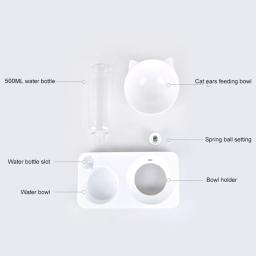 Alimentador automático para animal de estimação, tigela de comida com dispensador de água, pote duplo, suporte elevado para beber, pratos para pet, suprimentos, cão e gato - Image 6
