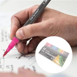 Double Ended Desenho Marcador Pen, Ponta de feltro fino, Marcadores de tinta, Kit para Journaling, Bicicletas, Adultos, 24 Pcs - Image 4