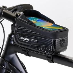 Newboler saco de bicicleta ciclismo superior tubo dianteiro quadro saco à prova dwaterproof água 6.5 polegadas caso telefone armazenamento tela toque mtb estrada saco - Image 1