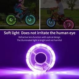 Smart led roda de bicicleta luz da frente da bicicleta cubo da cauda falou uma lâmpada com 7 cores 18 modos recarregável crianças equilíbrio bicicleta luz - Image 3