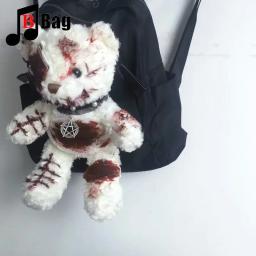 Harajuku Cosplay Backpack para Mulheres e Meninas, Mochilas Oblíquas para Urso, Bolsa para Computador, Mochilas Escolares de Halloween, Y2K, Estudantes - Image 4