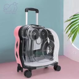 Mala de rolamento para pequenos animais, Pet Trolley Bag, Transparente Cat Case, Dog Travel Box, Suprimentos Acessórios, Moda - Image 1