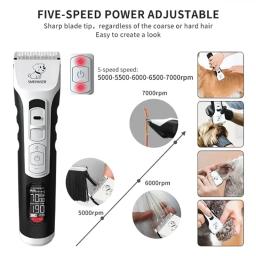 Recarregável profissional aparador de cabelo para animais de estimação, grooming haircut, barbeador, máquina de corte para cão e gato, conjunto completo - Image 6