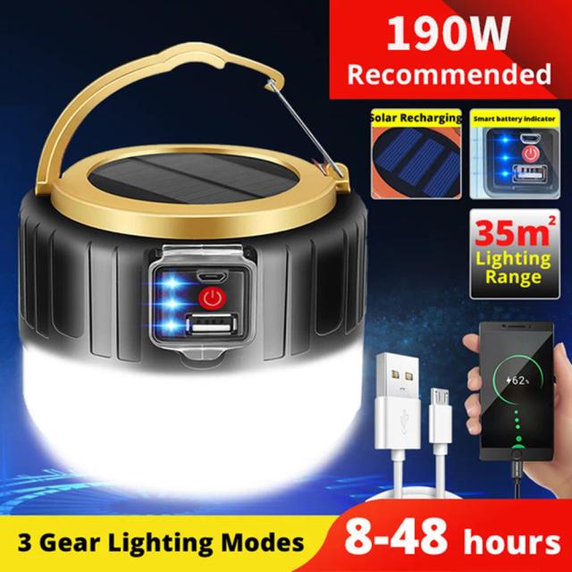 Luzes de Acampamento LED Recarregáveis: Lanternas Portáteis Impermeáveis para Emergências, Churrascos e Caminhadas