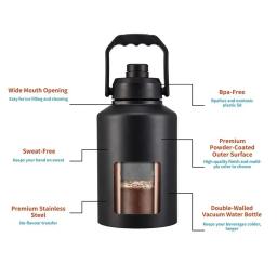 Garrafa térmica portátil dupla de aço inoxidável, escalada ao ar livre, camping, esporte, garrafa de vácuo, caneca térmica, grande capacidade, 2 l, 3 l - Image 5