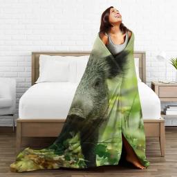 Cobertor fino leve para cama, Javali, Porco de caça, Animais, Natureza, Sofá, Cama, Tapete - Image 3