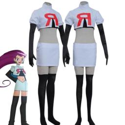 Anime jessie e james cosplay traje equipe foguete jessie musashi james kojirou halloween cosplay traje conjunto completo feminino masculino - Image 2