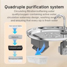 360 ° Fonte de água de indução automática para gato, aço inoxidável, controle inteligente por aplicativo, bebedor para animais de estimação, dispensador de água, vários animais de estimação - Image 6