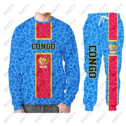 Conjunto de treino de duas peças para homens, bandeira da nação, camisetas gráficas, manga comprida, camisa esportiva, jaqueta com capuz, roupas - Image 4