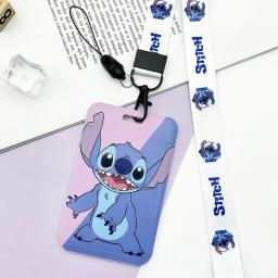 Disney-Stitch Porta-Cartão dos Desenhos Animados, Estudante, Criativo, Ônibus Deslizante, ID, Manga Protetora, IC, Campus, Bolsa de Cartão Infantil - Image 1