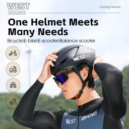 West Biking-Capacete Ultraleve de Bicicleta para Homens e Mulheres, Ajustável, Cabeça de Segurança, Equipamento Ciclismo, Acessórios MTB - Image 5