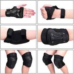 Juummp 6 pçs conjunto de equipamentos de proteção patinação joelheiras cotovelo almofada pulso protetor de mão para adultos crianças ciclismo rolo escalada na rocha - Image 2