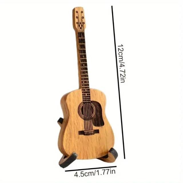 Suporte de Palheta de Guitarra de Madeira com Armazenamento Portátil e Borda Lisa