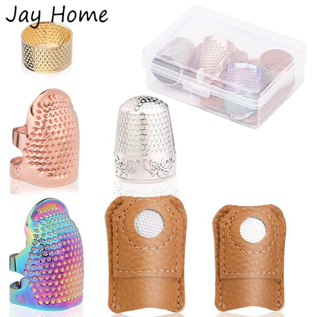 Dedais de Costura Ajustáveis em Couro e Metal - Conjunto com 6 Peças para DIY e Artesanato