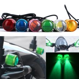 2x7 cores com suportes led estroboscópico 5w led olho de águia piscando luz luzes diurnas para motocicleta holofote dc12v - Image 3