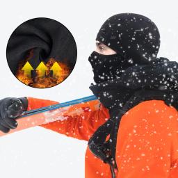 Inverno preto polar velo balaclava esqui máscara facial capa à prova de vento mais quente tático boné gorros capacete da bicicleta forro capuz chapéu - Image 2