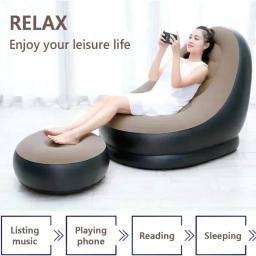 Conjunto de cama reclinável dobrável ao ar livre com bomba de ar, 2-em-1, Lounge, preguiçoso, portátil, apto para Camping, RV, quintal, reclinável - Image 4