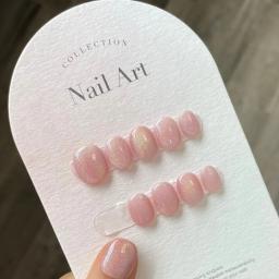 Curtas falsas unhas de acrílico, laser, arco-íris, olho de gato, feito à mão, pressione, artificial, cobertura completa, manicure, 10pcs - Image 4