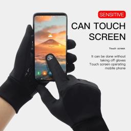 Outono inverno luvas de ciclismo ao ar livre ginásio fitness esportes correndo tela toque quente luvas antiderrapantes da motocicleta dos homens preto - Image 4