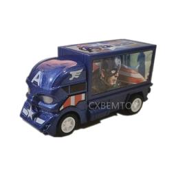 Avengers Car Model Toy para Meninos, Liga, PVC, Capitão América, Hulk, Ironman, Spiderman Figurinhas, caminhão, Pull-back Veículo, 4Pc Set - Image 3