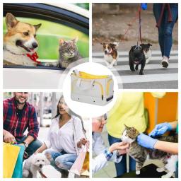 Bolsa de transporte portátil para gato e cachorro, transportadora dobrável, bolsa respirável para cães, acessórios para viagens para gatos - Image 2