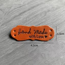 PU Couro Handmade Etiquetas Etiquetas para DIY Chapéus Sacos, Feito À Mão com Amor, Roupas De Costura Tags, Acessórios Do Vestuário, 10Pcs - Image 6