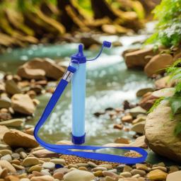 Canudo filtrante para água externa, filtração em 5 etapas para camping, trilhas, equipamento de sobrevivência, ideal para viajar, caçar e fazer mochilão - Image 1