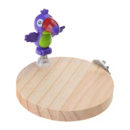 Papagaio brinquedos pássaro poleiro suporte de madeira natural plataforma de treinamento com mola de frango brinquedo para pequeno papagaio gaiola acessórios - Image 3