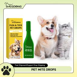 Antiparasagainst pulga e tártaro remoção gotas para Pet, Piolhos coceira, Pet líquido piolhos, Cuidados com a pele, Dog Flea Killer, Controle - Image 1