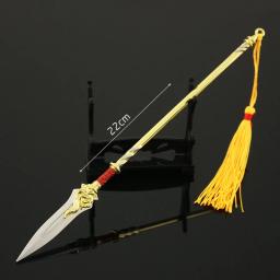 Perfeito mundo animação armas periféricas 22cm shi yi shi hao qin hao guerra lança espada liga arma ornamentos brinquedos criativos - Image 5