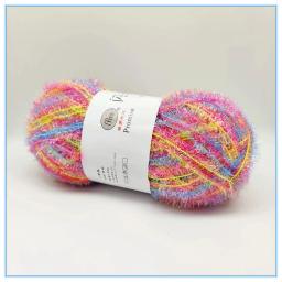 Brilhante Pratos Fios, 100% Poliéster, Vidro De Seda, Pastel Scrubby Fios para Crochê, Tecelagem Artesanato Artesanal, 50g - Image 6