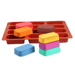 12 buraco arredondado retângulo silicone sabão molde para artesanato artesanal diy ferramentas de fabricação de sabão moldes de grau alimentício silicone sabão forma molde - Image 3