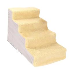 Cão de estimação portátil escada rampa macio quente capa removível gato escalada lavável escadas 4 etapas suprimentos para animais estimação sofá interior - Image 4