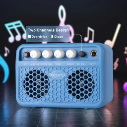 Caline Scuru recarregável amplificador de guitarra Bluetooth, Mini Amplificador, Combo para Desktop Practice, Dual Channel, fone de ouvido, 5W - Image 3